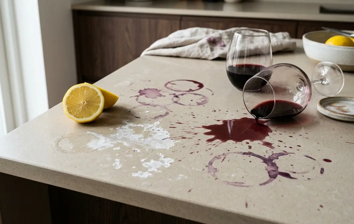 Осторожно, вино и лимон! Какие пятна невозможно вывести с искусственного камня?